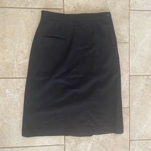 Robyn Meredith USA Vintage Black Wool Midi Skirt
